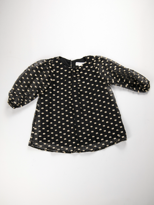 Black Tunic with Polka Dots