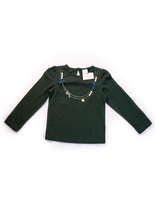 Janie & Jack Long Sleeve Shirt with Necklace